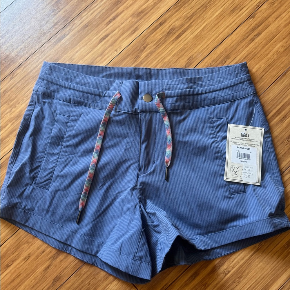 Blue Cargo Shorts with Drawstring Waist